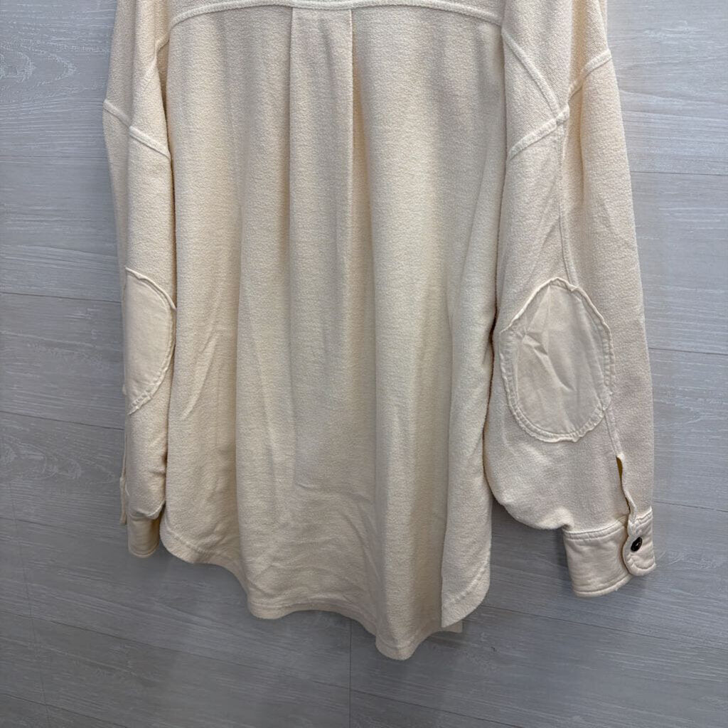Free People Cream Ruby Shacket Top Medium