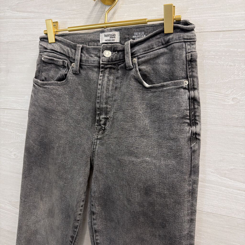 Kensie Jeans Grey Denim The Allie High Rise Slim Straight Jeans 29