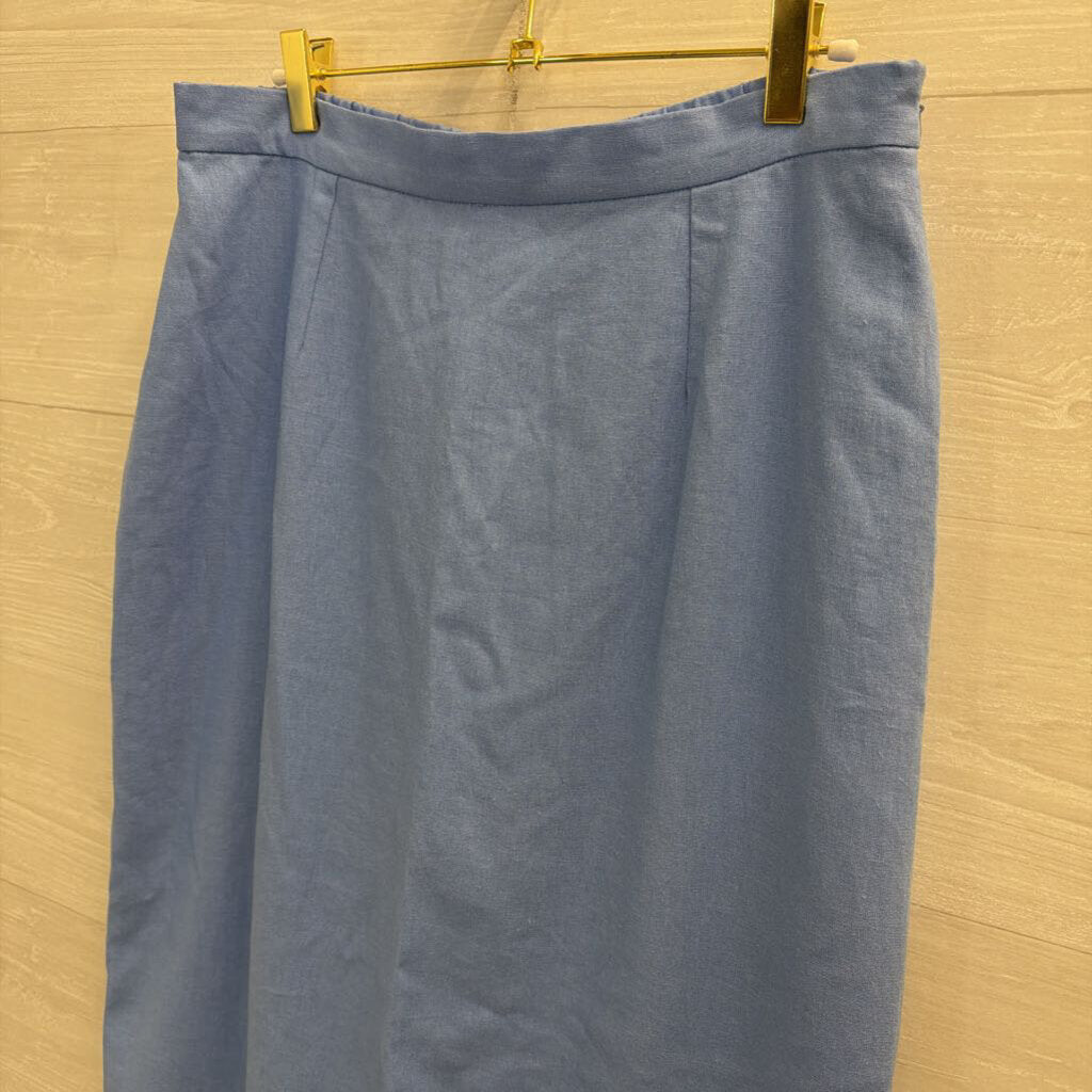 Wayf Blue/ White Lace Edge Maxi Skirt Large