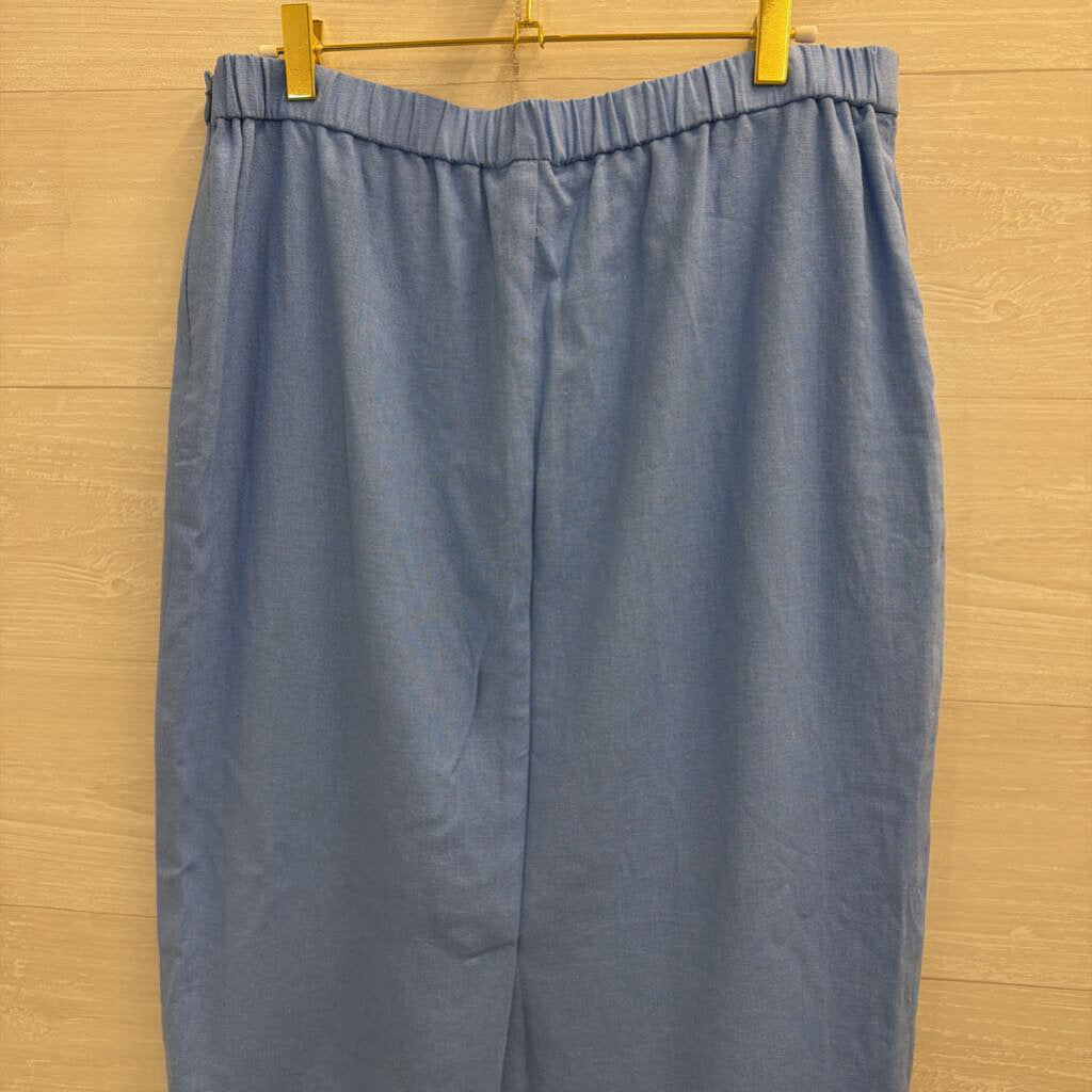 Wayf Blue/ White Lace Edge Maxi Skirt Large