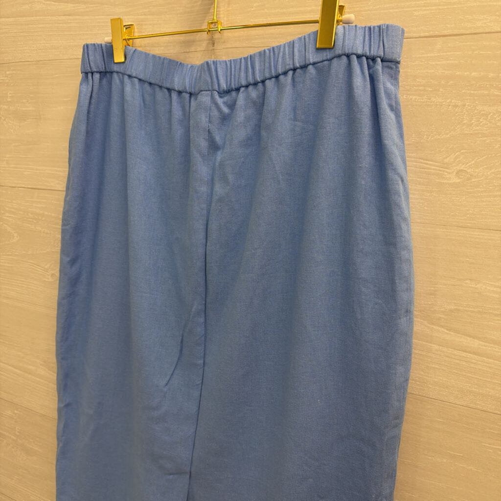 Wayf Blue/ White Lace Edge Maxi Skirt Large
