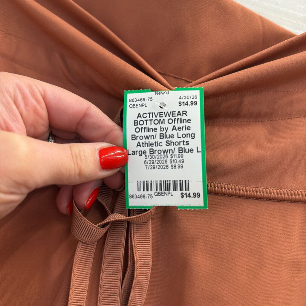 Offline by Aerie Brown/ Blue Long Athletic Shorts Large