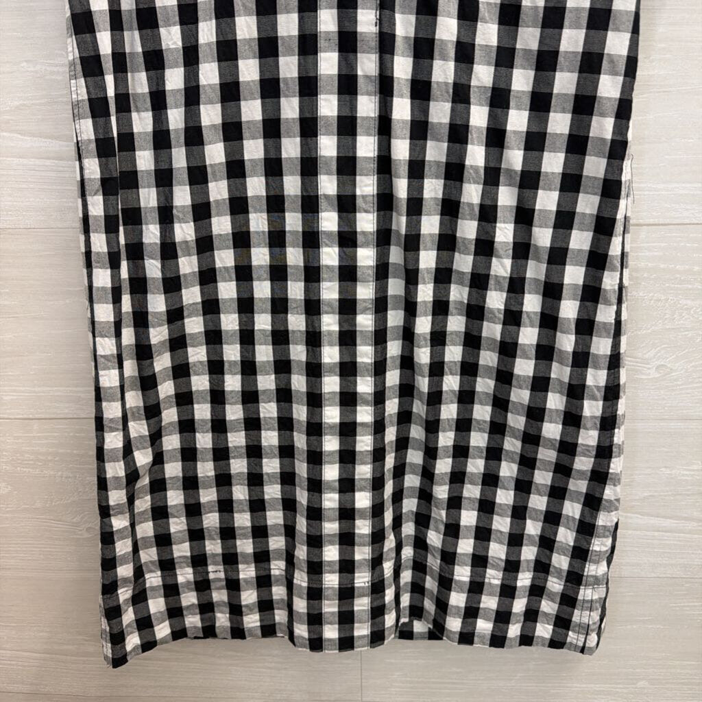 J Crew Black/ White Gingham Short Sleeve Button Down Dress Small