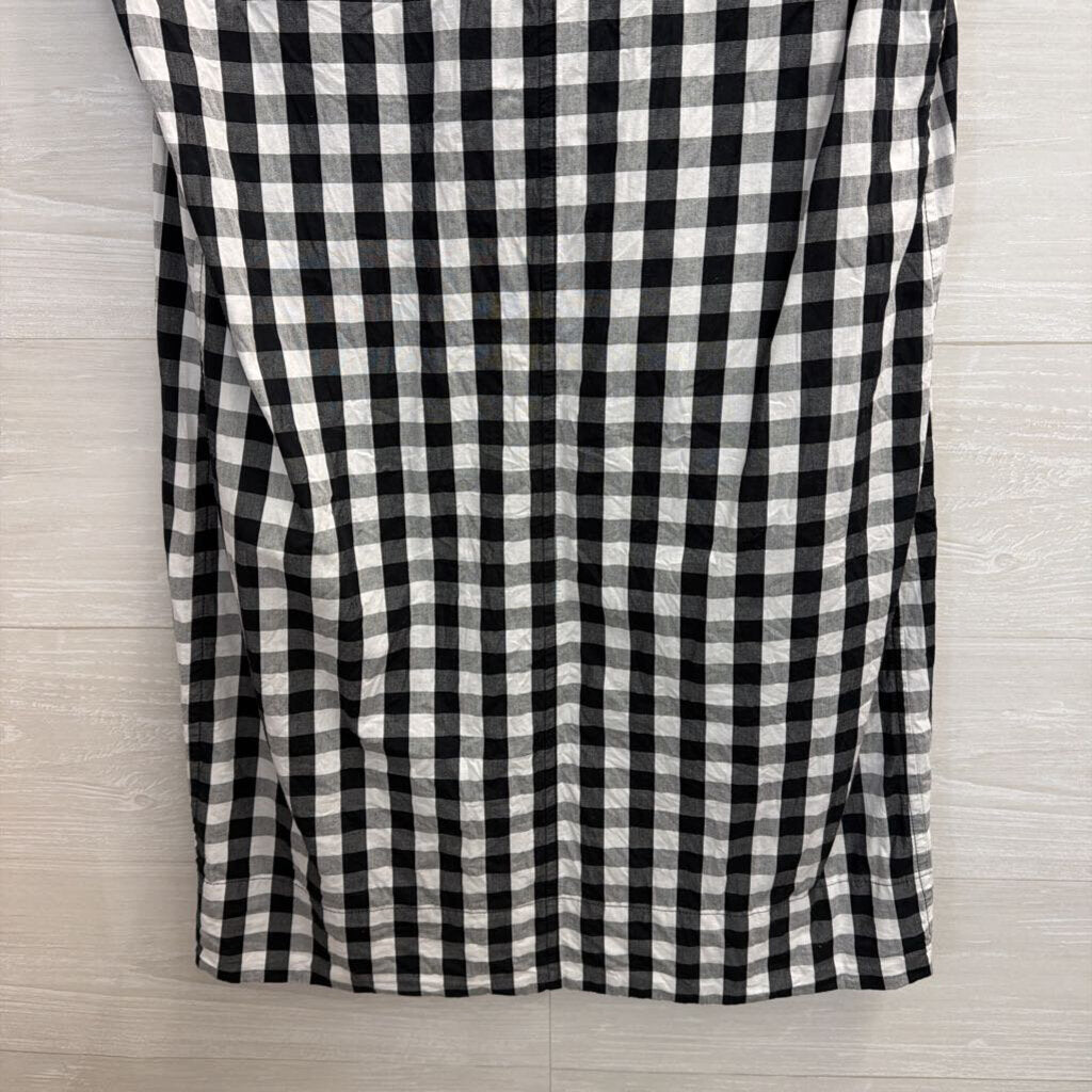 J Crew Black/ White Gingham Short Sleeve Button Down Dress Small