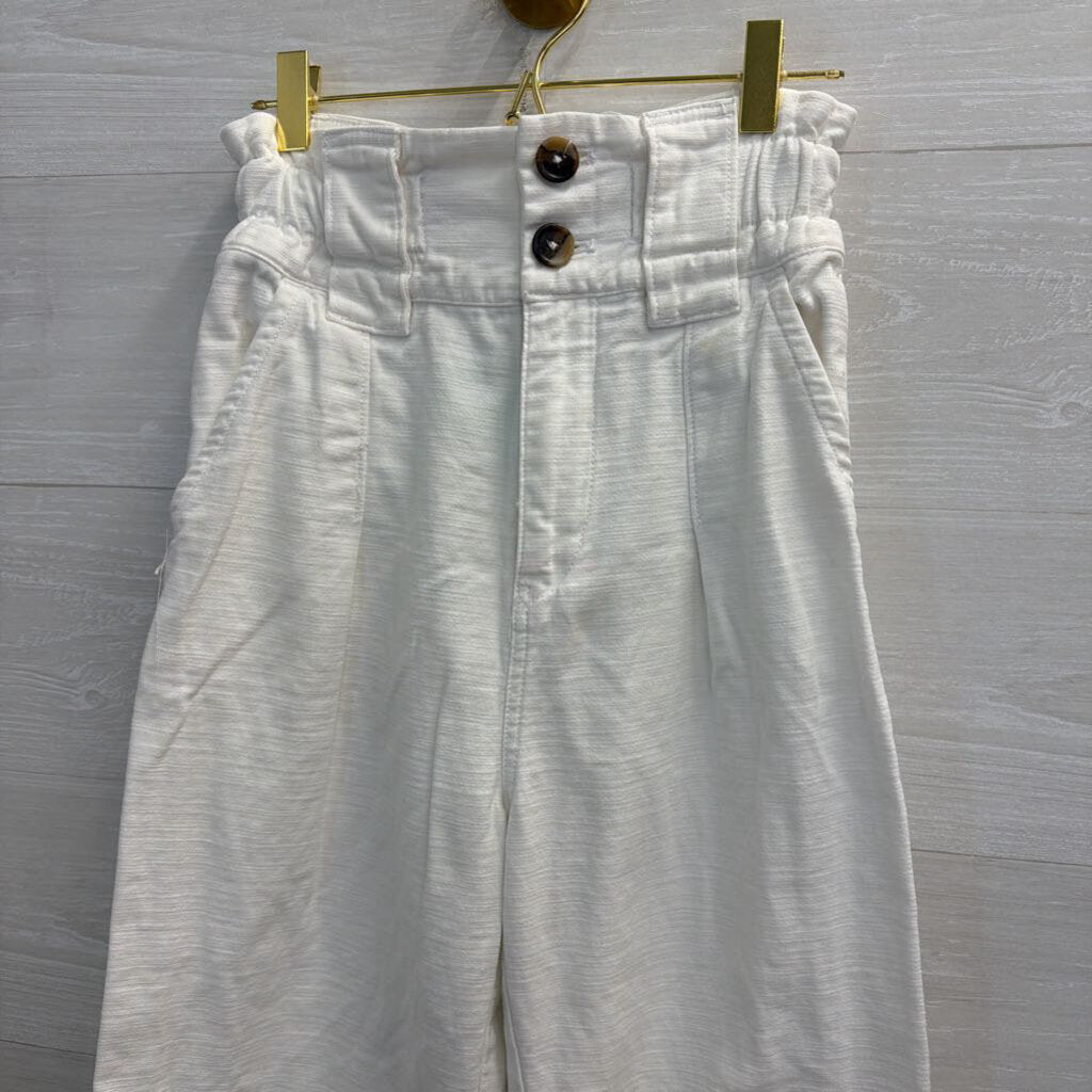 Free People White Gathered Waist Pant 2