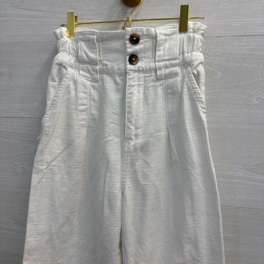 Free People White Gathered Waist Pant 2
