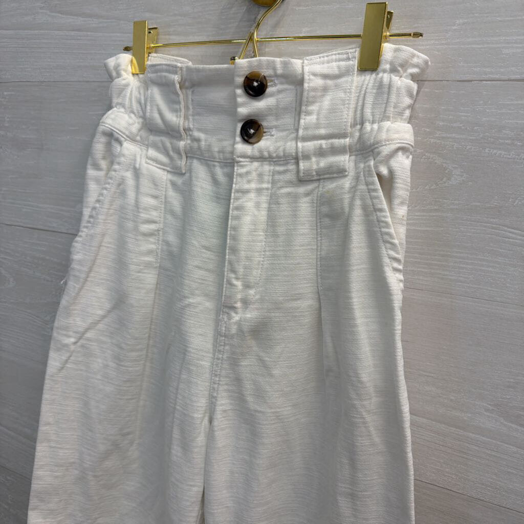 Free People White Gathered Waist Pant 2
