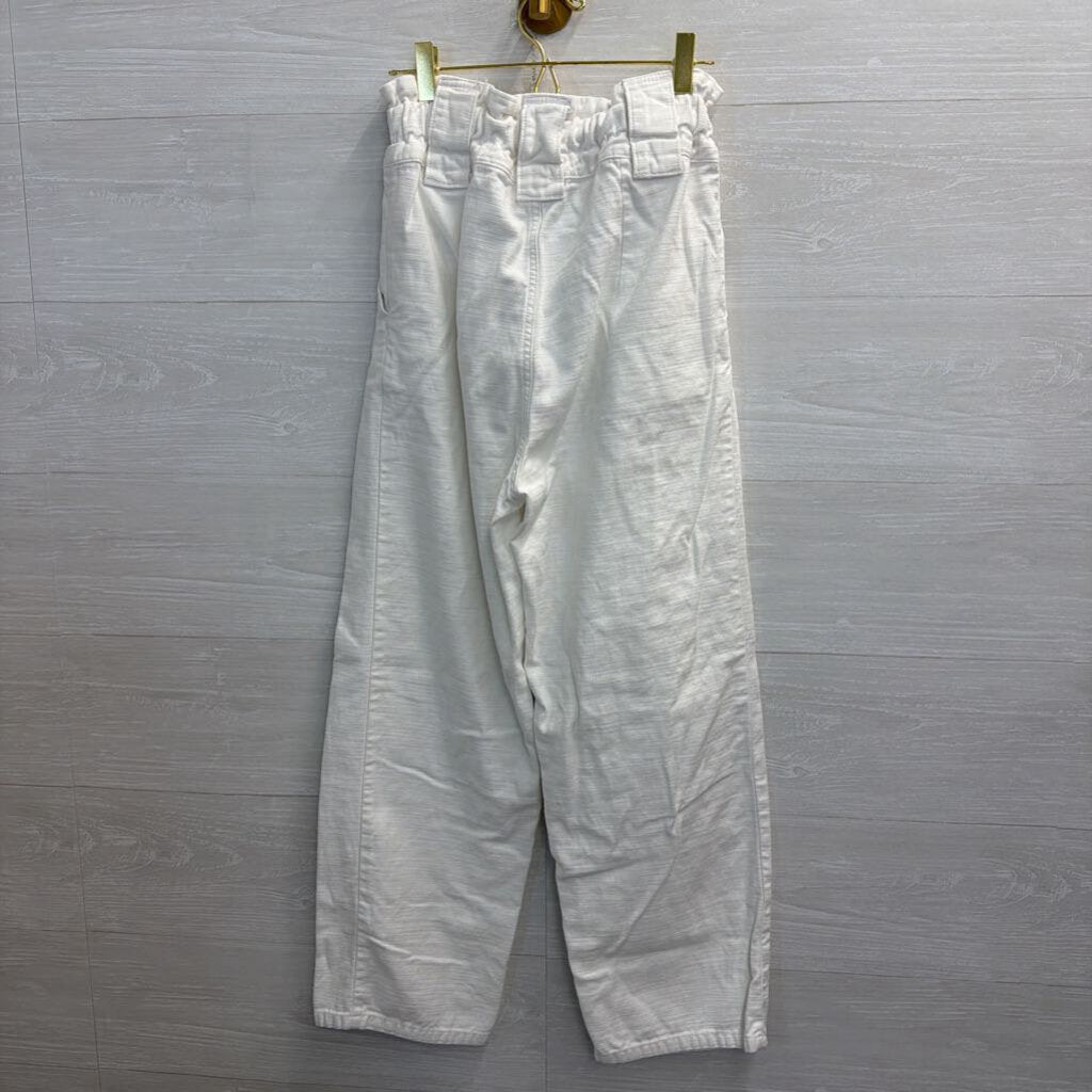 Free People White Gathered Waist Pant 2