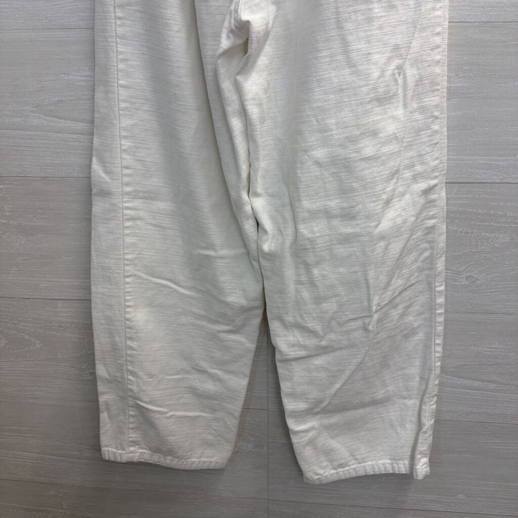 Free People White Gathered Waist Pant 2