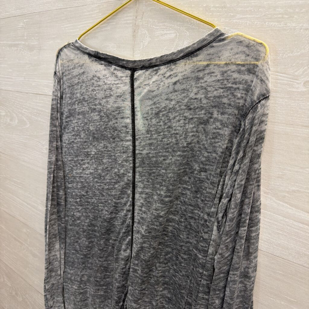 Seven7 Grey Burnout Rhinestone Leighweight Longsleeve top XL