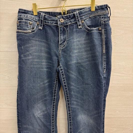 Zenim Medium Wash Mid Low Bootcut Jeans 8