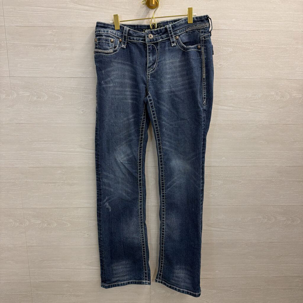 Zenim Medium Wash Mid Low Bootcut Jeans 8