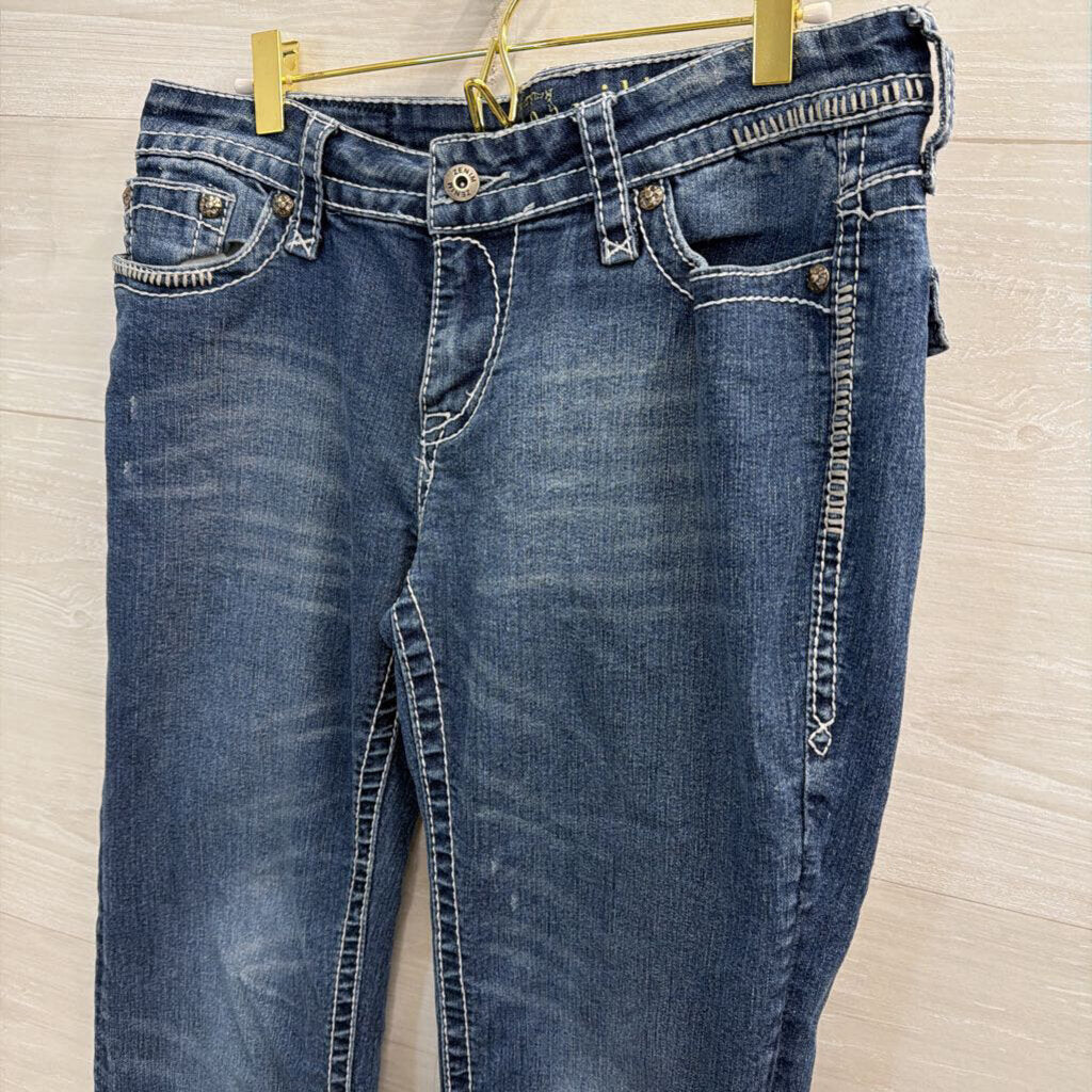 Zenim Medium Wash Mid Low Bootcut Jeans 8