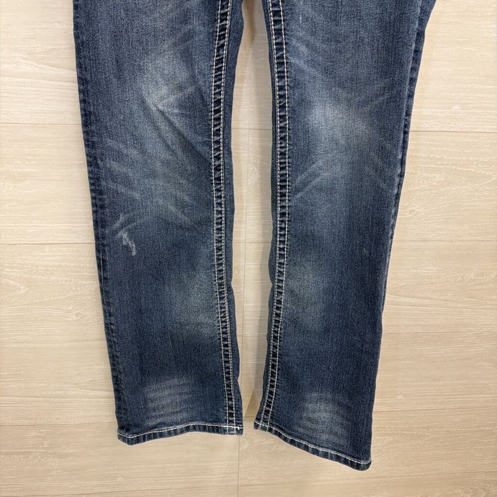 Zenim Medium Wash Mid Low Bootcut Jeans 8