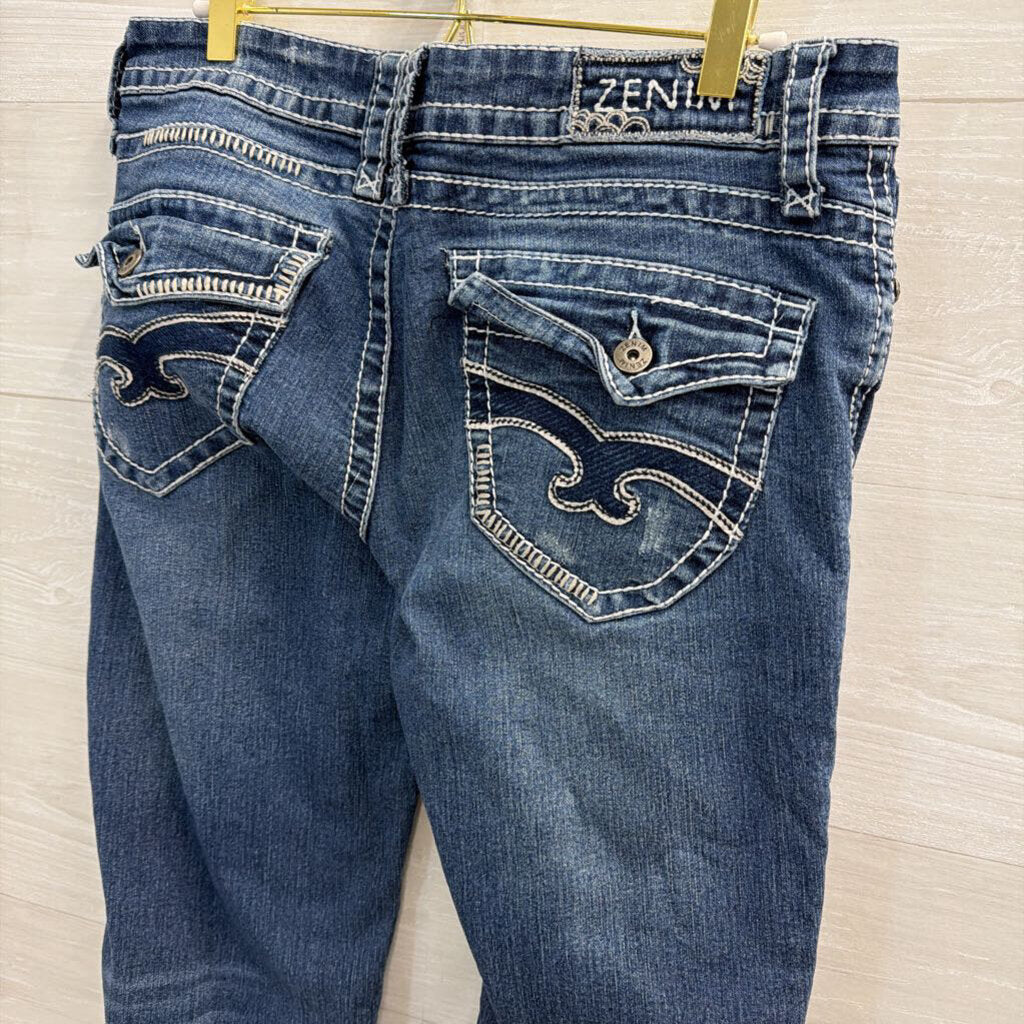Zenim Medium Wash Mid Low Bootcut Jeans 8