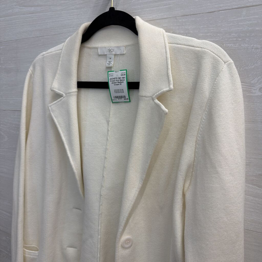 1901 Cream Knit Balzer Jacket Medium