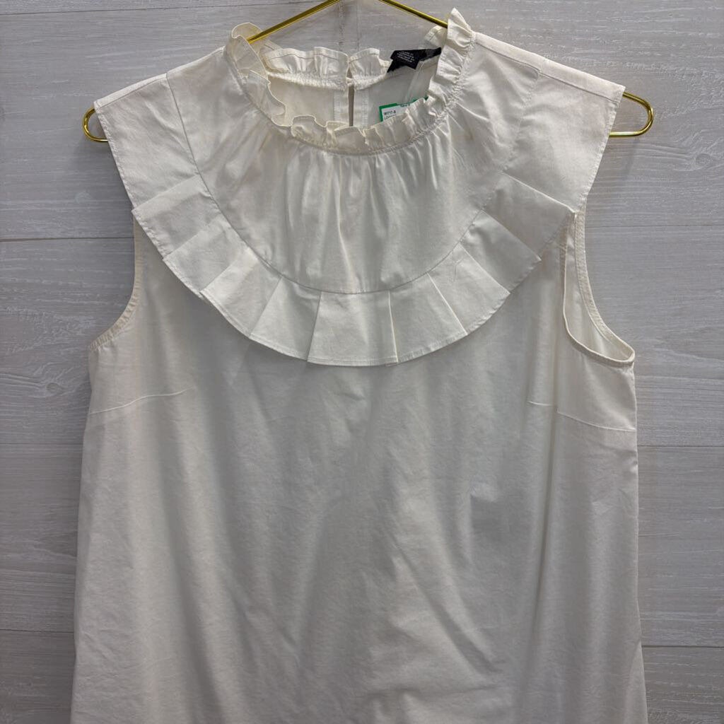 Halogen Cream Ruffle Detail Tank Top Medium