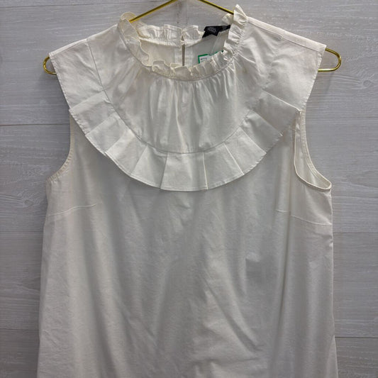 Halogen Cream Ruffle Detail Tank Top Medium