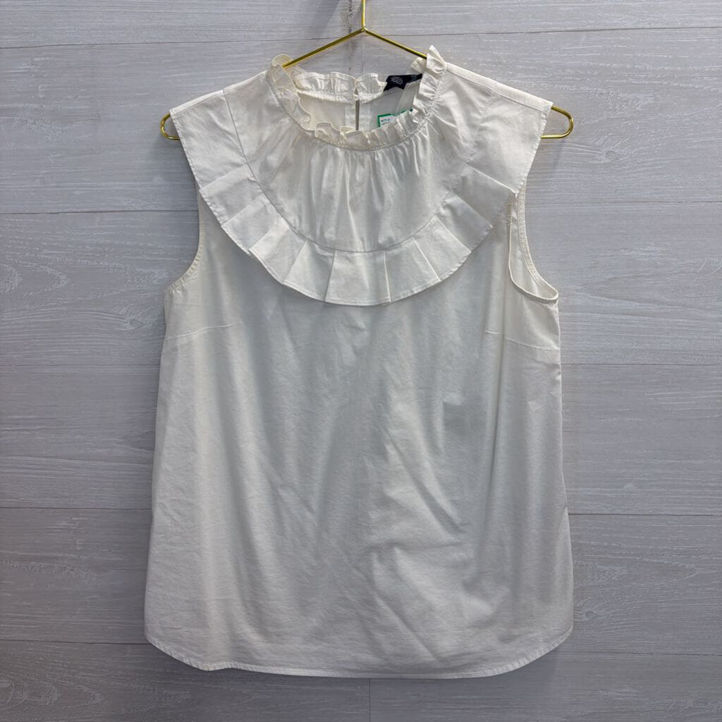 Halogen Cream Ruffle Detail Tank Top Medium