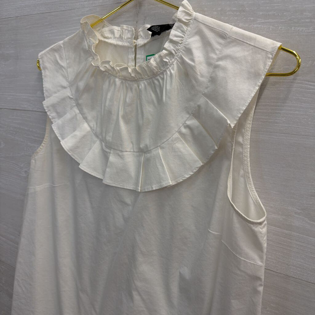 Halogen Cream Ruffle Detail Tank Top Medium
