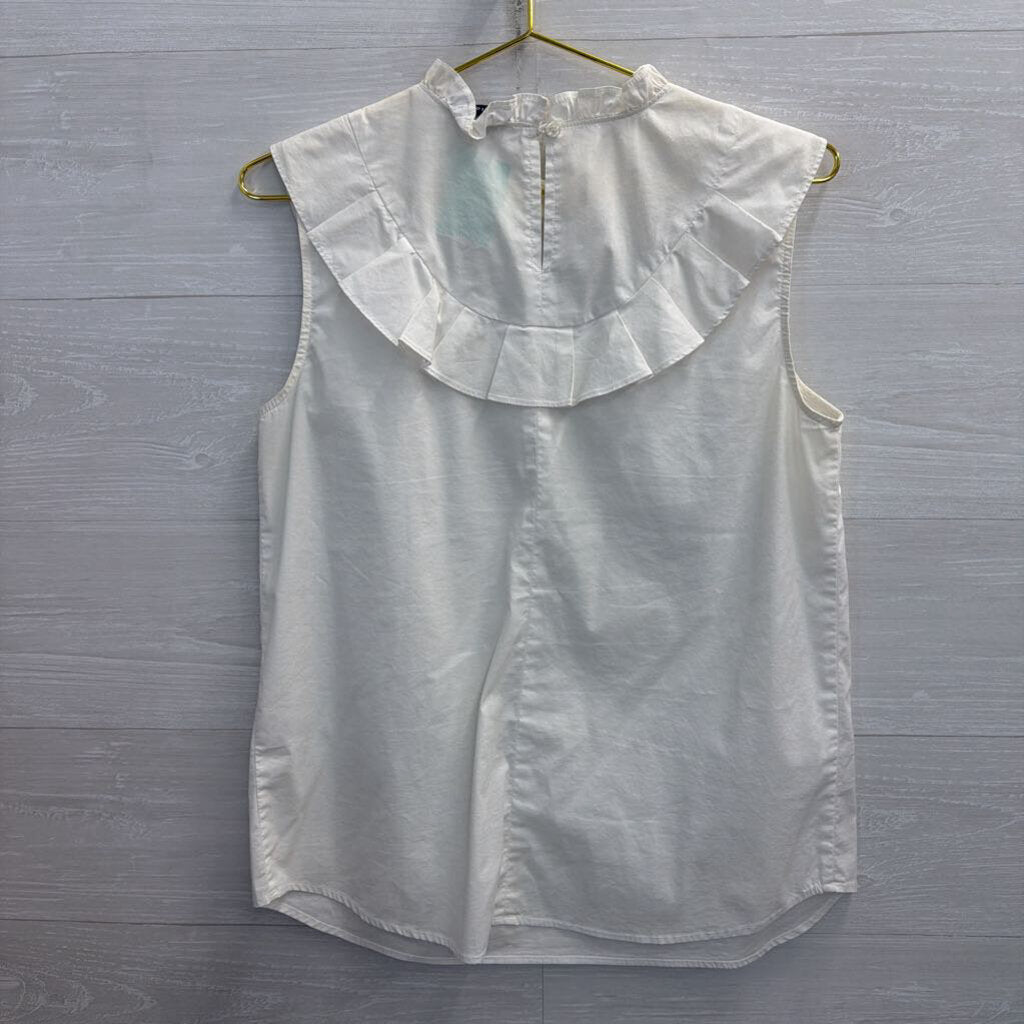 Halogen Cream Ruffle Detail Tank Top Medium