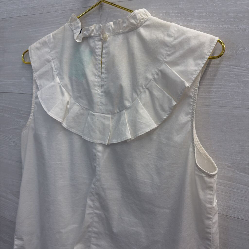 Halogen Cream Ruffle Detail Tank Top Medium