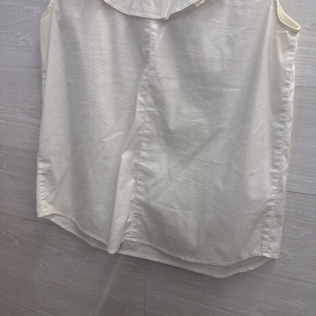 Halogen Cream Ruffle Detail Tank Top Medium