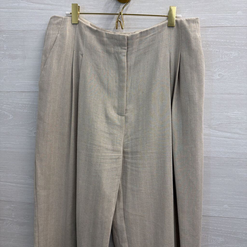 Top Shop Beige High Waisted Wide Leg Pants 10