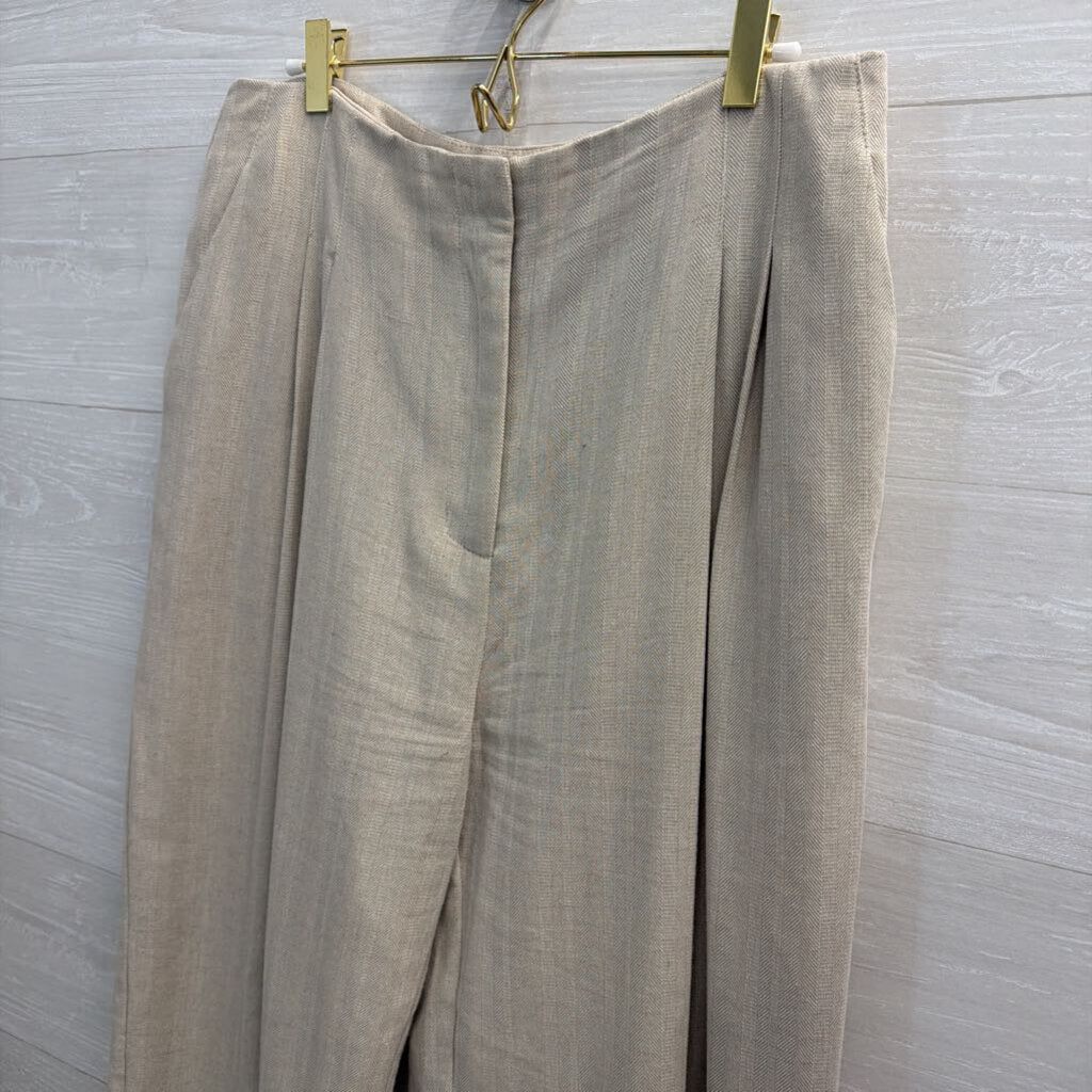 Top Shop Beige High Waisted Wide Leg Pants 10