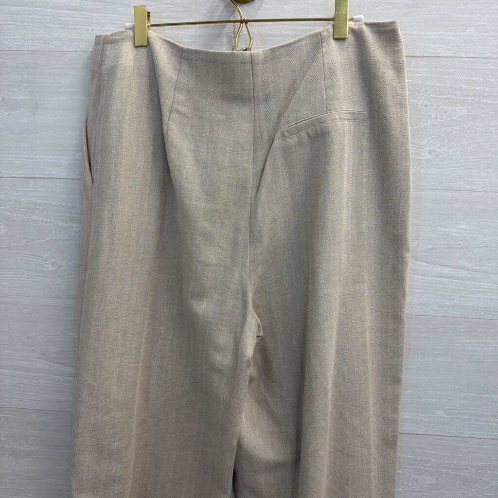 Top Shop Beige High Waisted Wide Leg Pants 10