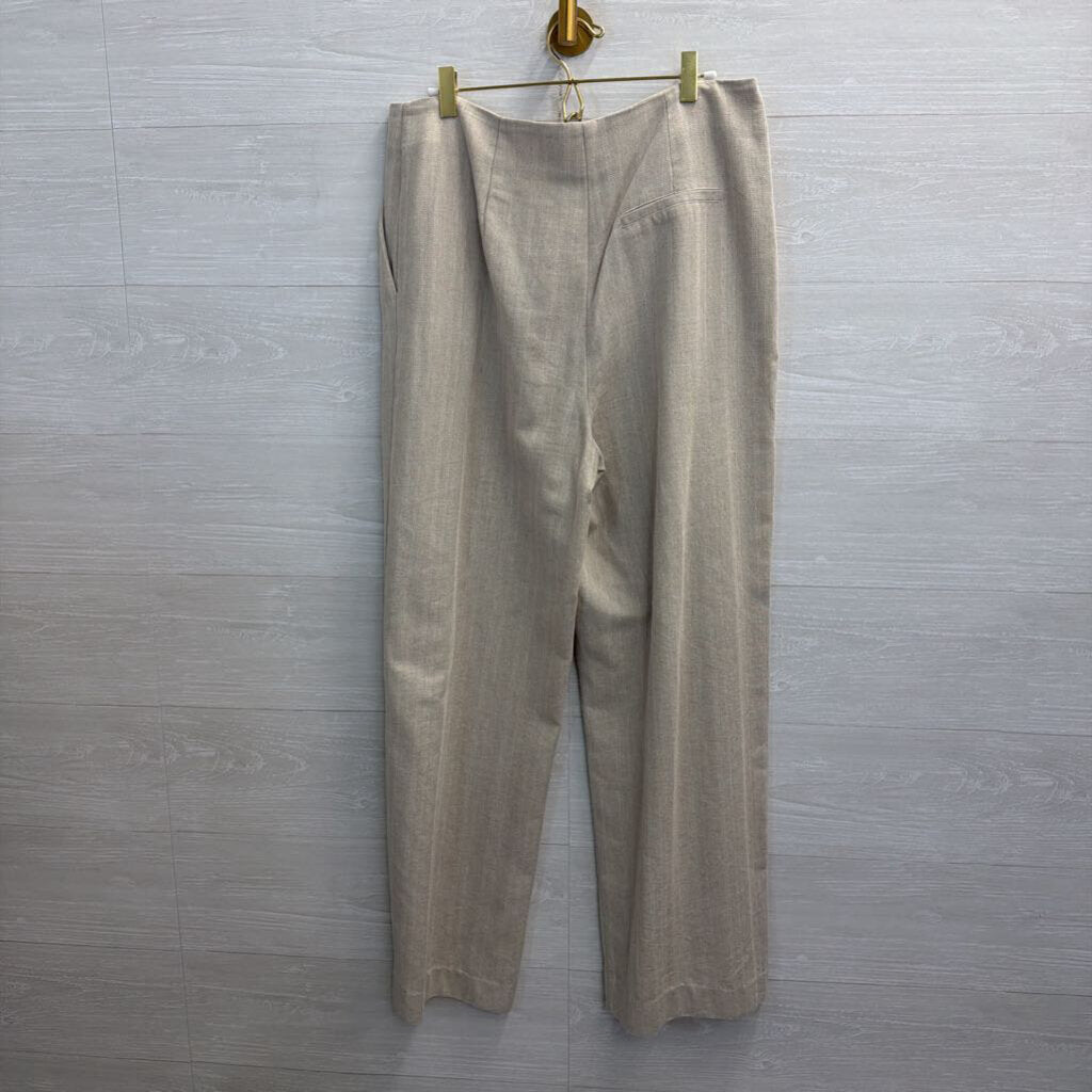 Top Shop Beige High Waisted Wide Leg Pants 10