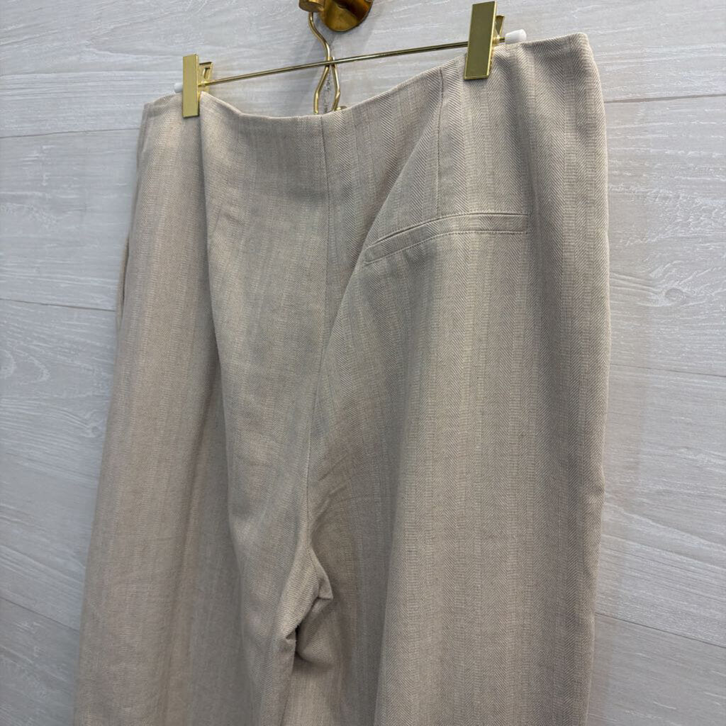 Top Shop Beige High Waisted Wide Leg Pants 10