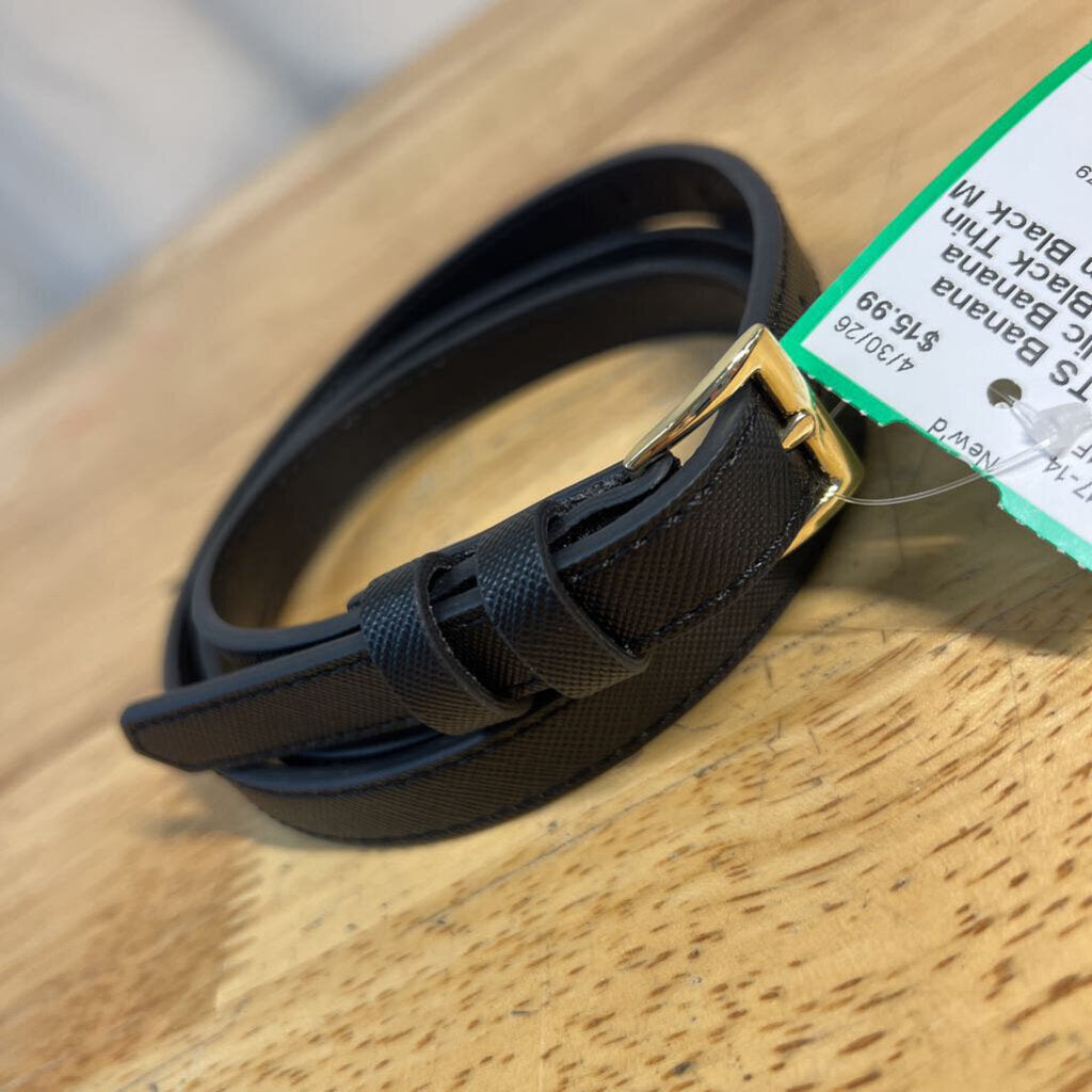 Banana Republic Black Thin Belt Medium