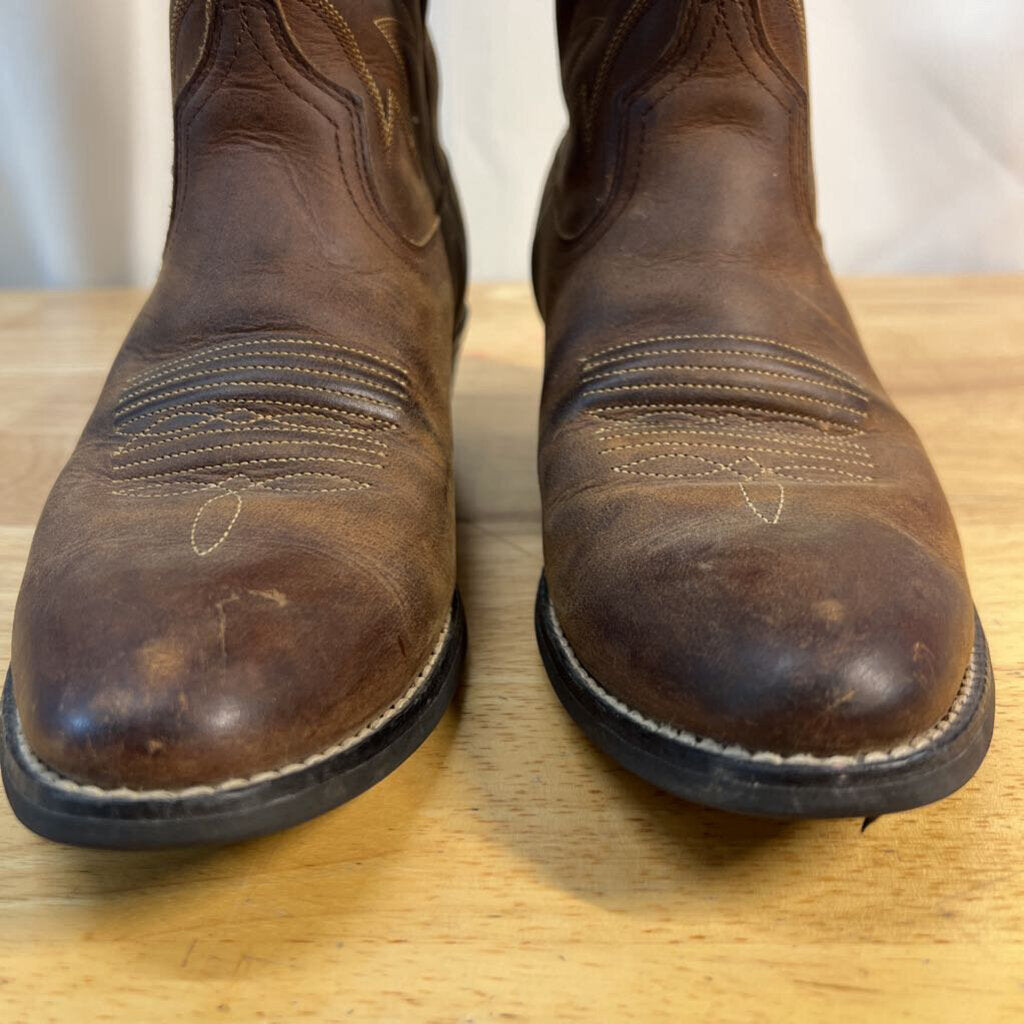 Ariat Brown Leather Heritage R Toe Western Boots 38