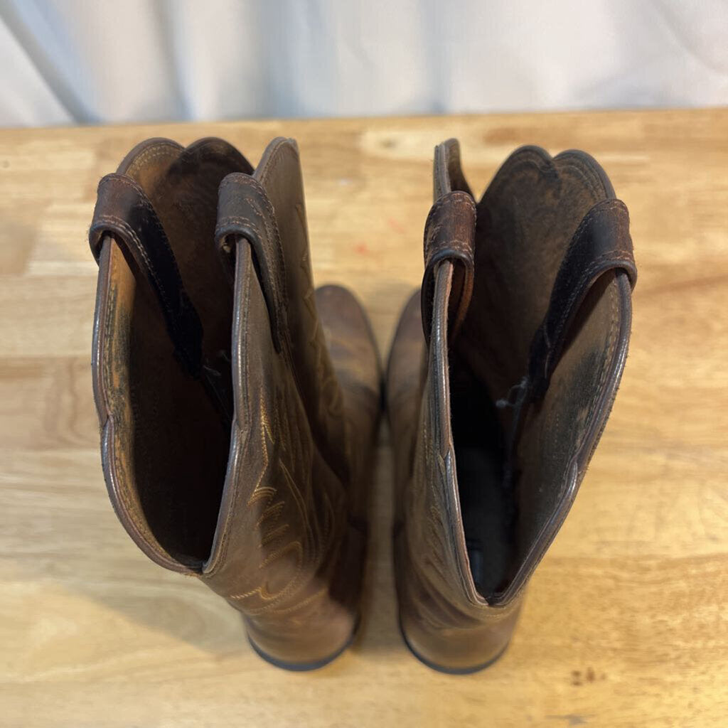 Ariat Brown Leather Heritage R Toe Western Boots 38
