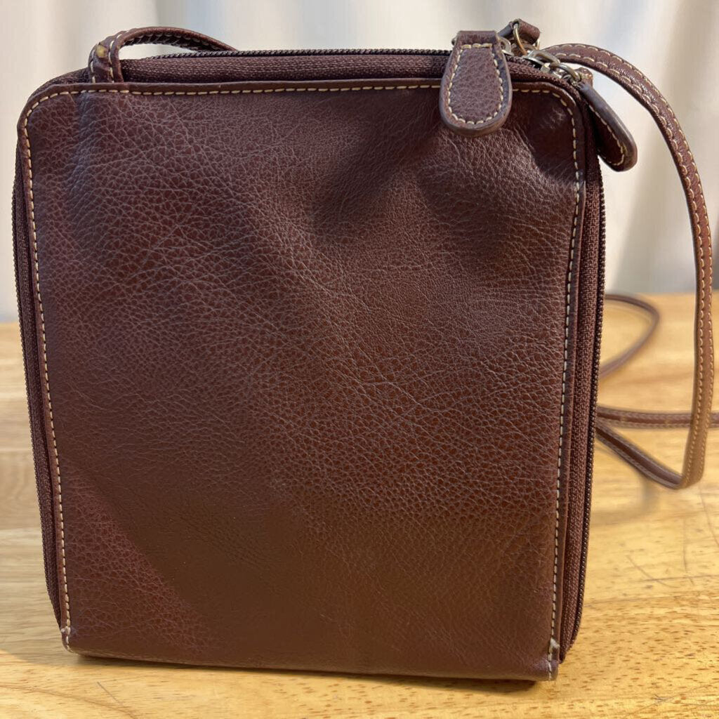 Brown Pebbled Leather Crossbody Purse