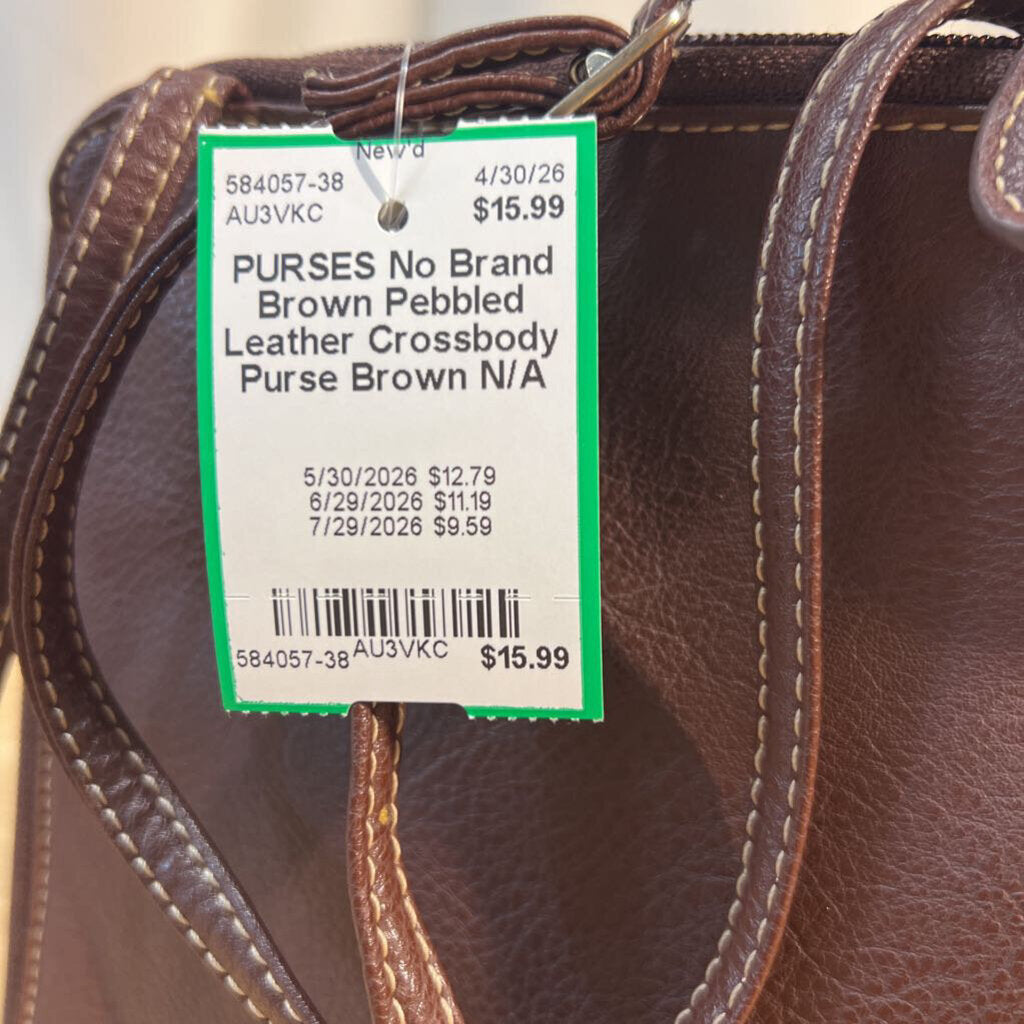 Brown Pebbled Leather Crossbody Purse