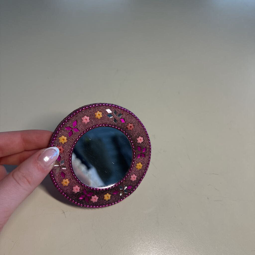 Pink Beaded Mirror