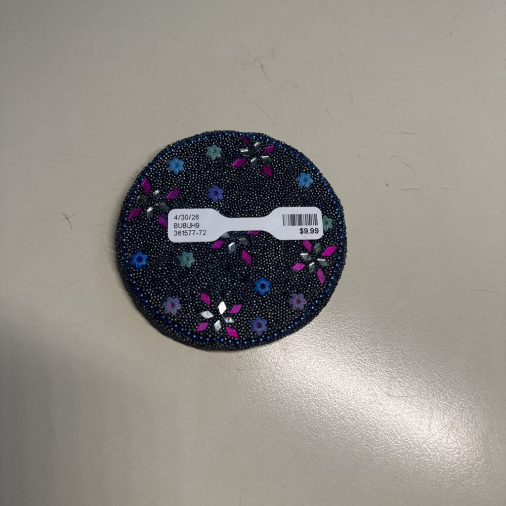 Navy Beaded Mirror