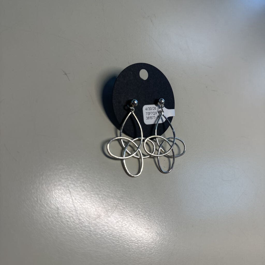 Silver Toned Twist Earrings