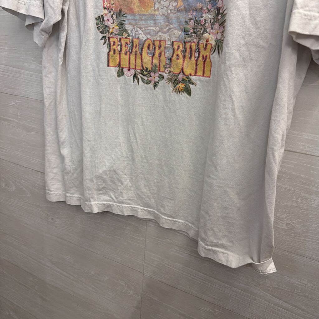 Sunkissed Beige Beach Bum Graphic Tee L