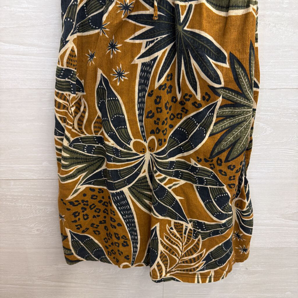 RVCA Brown/Green Print Dress Small