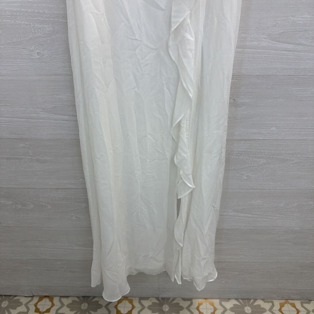 Birdy Grey White "Winnie" Chiffon Strapless Dress Small