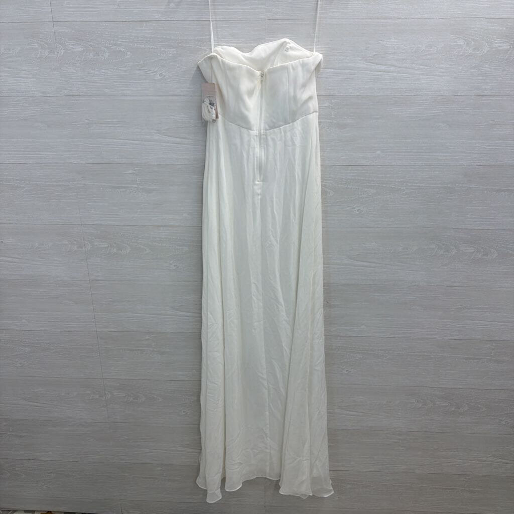 Birdy Grey White "Winnie" Chiffon Strapless Dress Small