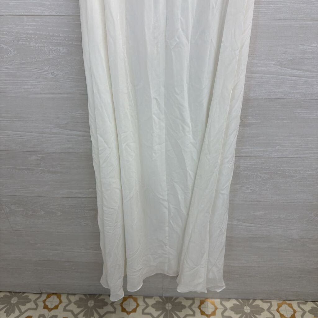 Birdy Grey White "Winnie" Chiffon Strapless Dress Small