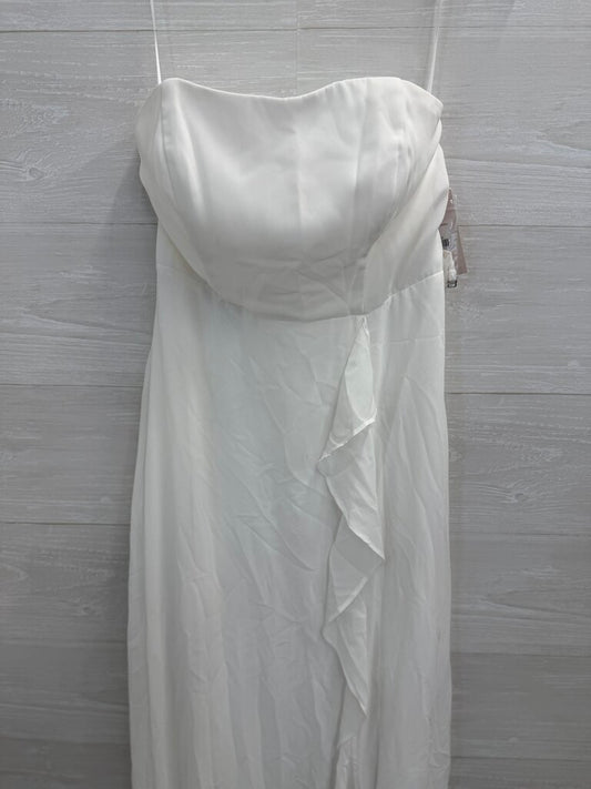 Birdy Grey White "Winnie" Chiffon Strapless Dress Small