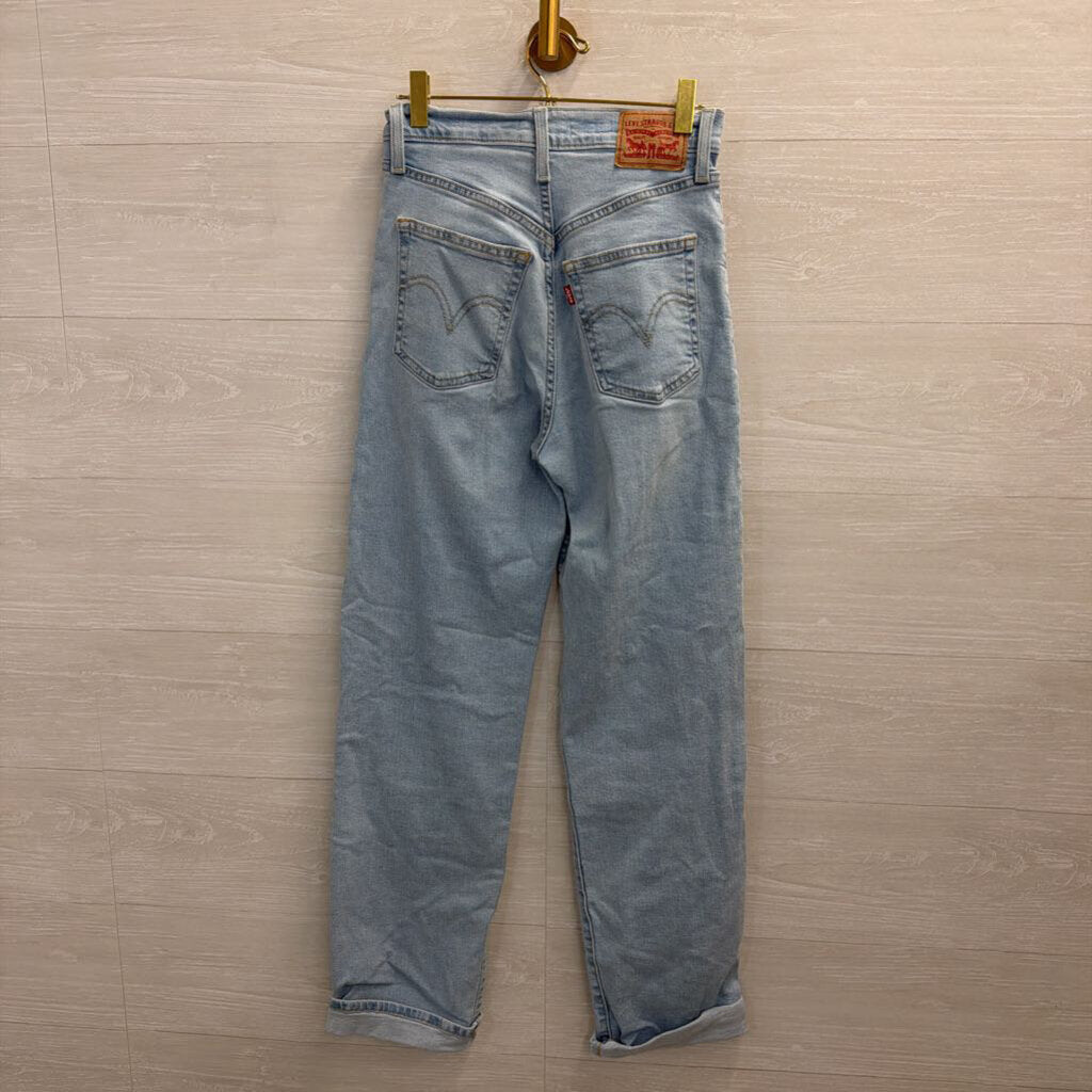 Levi Ribcage Straight Light Wash Jeans 26