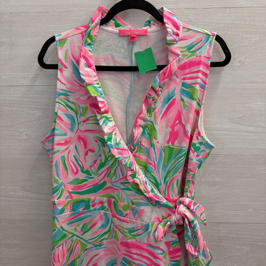 Lilly Pulitzer Romee Wrap Dress Tropical Print Large