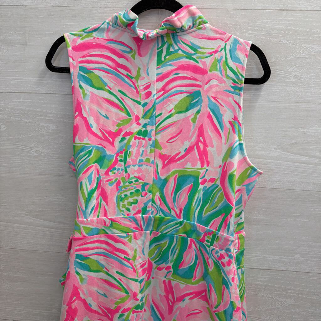 Lilly Pulitzer Romee Wrap Dress Tropical Print Large