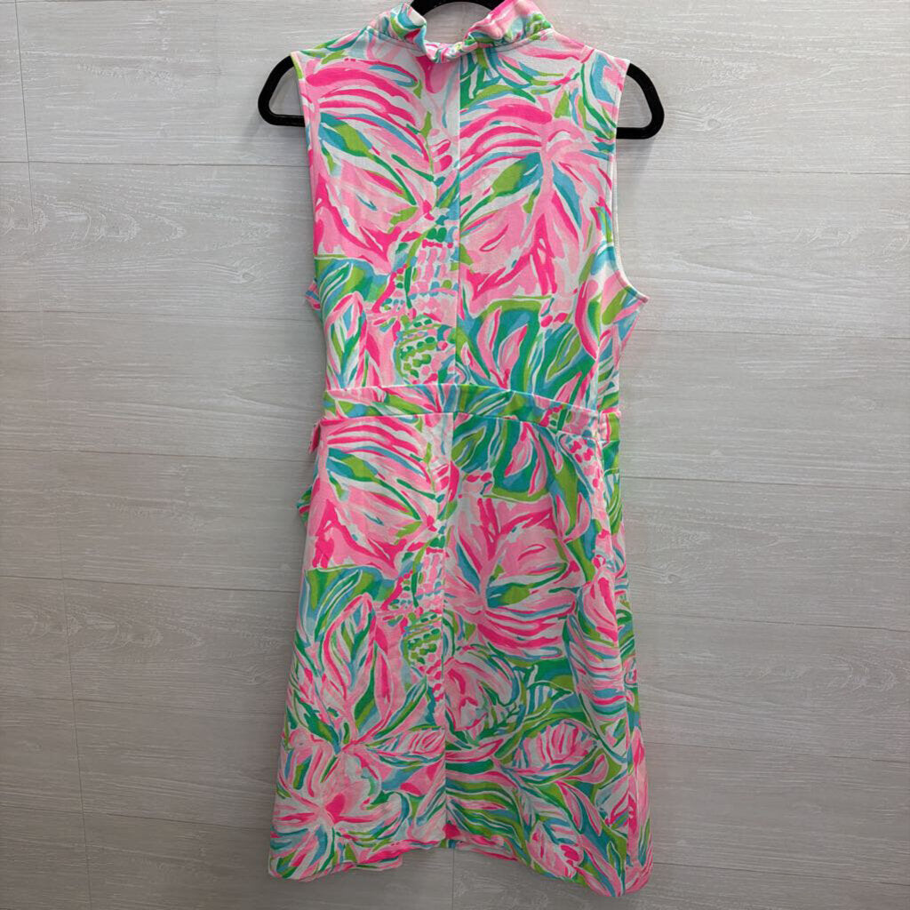 Lilly Pulitzer Romee Wrap Dress Tropical Print Large